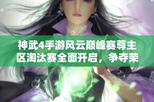 神武4手游风云巅峰赛尊主区淘汰赛全面开启，争夺荣耀巅峰！