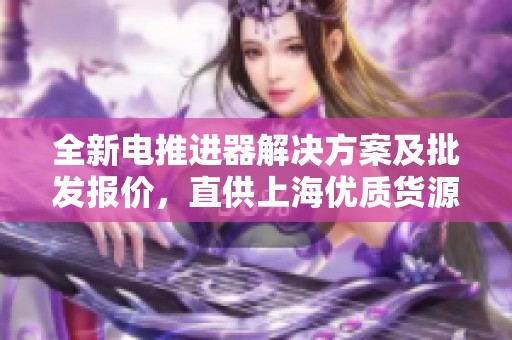 全新电推进器解决方案及批发报价，直供上海优质货源