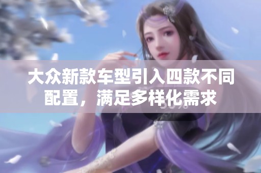 大众新款车型引入四款不同配置，满足多样化需求