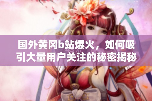 国外黄冈b站爆火，如何吸引大量用户关注的秘密揭秘