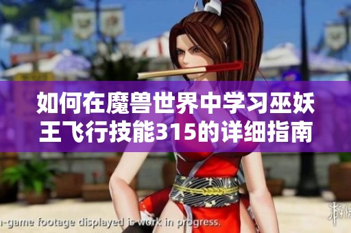 如何在魔兽世界中学习巫妖王飞行技能315的详细指南