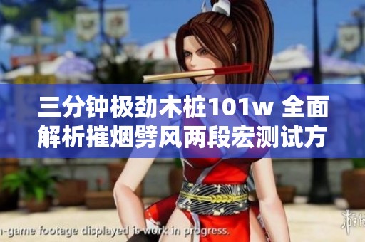 三分钟极劲木桩101w 全面解析摧烟劈风两段宏测试方法