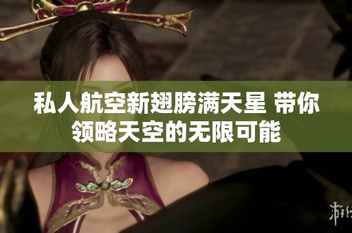 私人航空新翅膀满天星 带你领略天空的无限可能