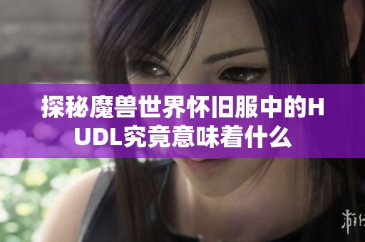 探秘魔兽世界怀旧服中的HUDL究竟意味着什么