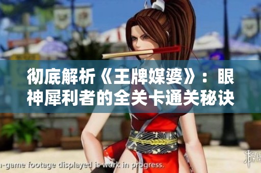 彻底解析《王牌媒婆》：眼神犀利者的全关卡通关秘诀与深度攻略