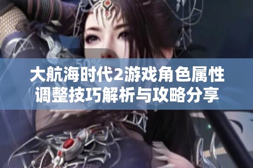 大航海时代2游戏角色属性调整技巧解析与攻略分享