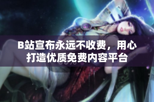 B站宣布永远不收费，用心打造优质免费内容平台