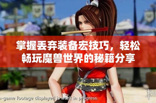 掌握丢弃装备宏技巧，轻松畅玩魔兽世界的秘籍分享