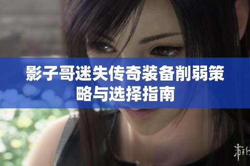 影子哥迷失传奇装备削弱策略与选择指南