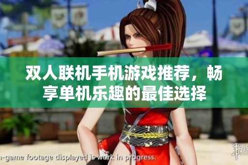 双人联机手机游戏推荐，畅享单机乐趣的最佳选择