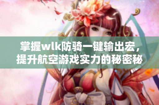 掌握wlk防骑一键输出宏，提升航空游戏实力的秘密秘诀