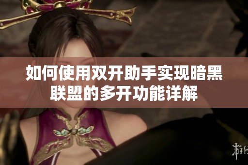 如何使用双开助手实现暗黑联盟的多开功能详解