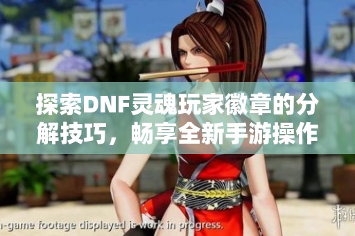 探索DNF灵魂玩家徽章的分解技巧，畅享全新手游操作体验
