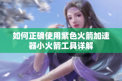 如何正确使用紫色火箭加速器小火箭工具详解