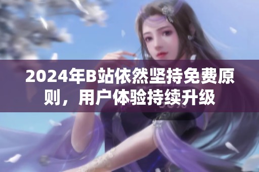 2024年B站依然坚持免费原则，用户体验持续升级