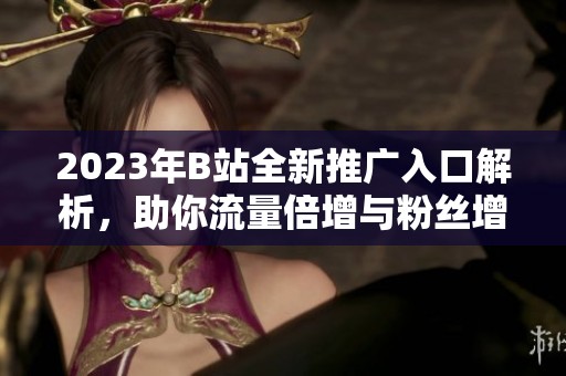 2023年B站全新推广入口解析，助你流量倍增与粉丝增长