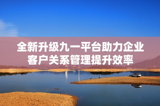全新升级九一平台助力企业客户关系管理提升效率