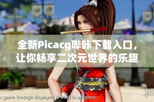 全新Picacg哔咔下载入口，让你畅享二次元世界的乐趣