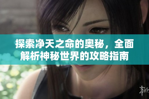 探索净天之命的奥秘，全面解析神秘世界的攻略指南