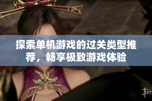 探索单机游戏的过关类型推荐，畅享极致游戏体验
