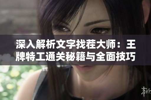 深入解析文字找茬大师：王牌特工通关秘籍与全面技巧攻略