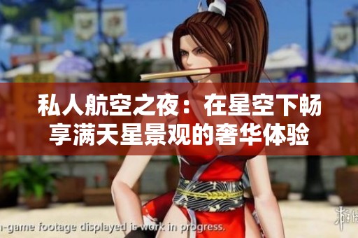私人航空之夜：在星空下畅享满天星景观的奢华体验