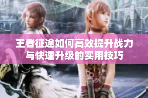王者征途如何高效提升战力与快速升级的实用技巧