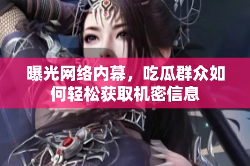 曝光网络内幕，吃瓜群众如何轻松获取机密信息