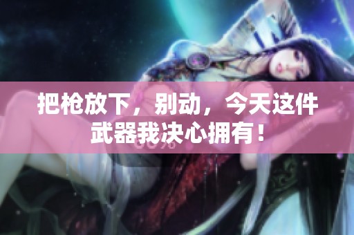 把枪放下，别动，今天这件武器我决心拥有！