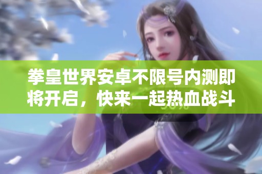 拳皇世界安卓不限号内测即将开启，快来一起热血战斗！