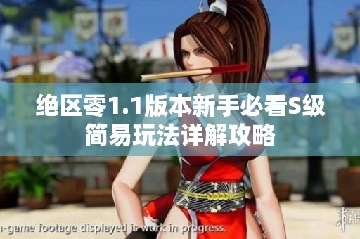 绝区零1.1版本新手必看S级简易玩法详解攻略