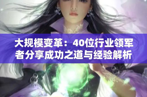 大规模变革：40位行业领军者分享成功之道与经验解析