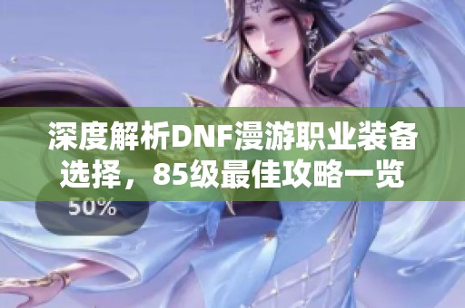 深度解析DNF漫游职业装备选择，85级最佳攻略一览