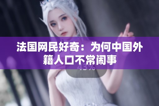 法国网民好奇：为何中国外籍人口不常闹事
