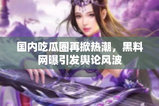国内吃瓜圈再掀热潮，黑料网曝引发舆论风波