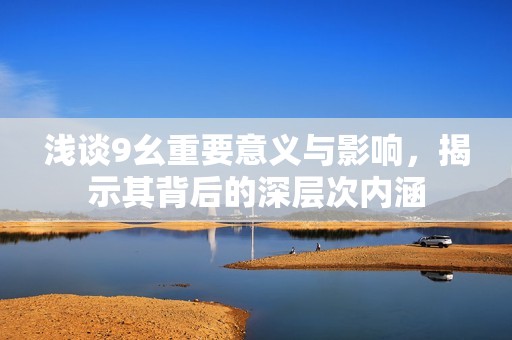 浅谈9幺重要意义与影响，揭示其背后的深层次内涵