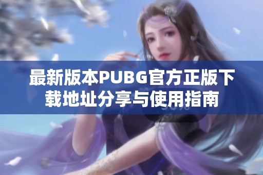 最新版本PUBG官方正版下载地址分享与使用指南