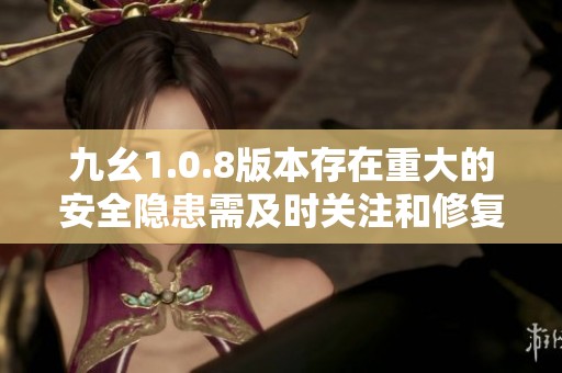 九幺1.0.8版本存在重大的安全隐患需及时关注和修复