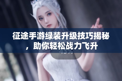 征途手游绿装升级技巧揭秘，助你轻松战力飞升