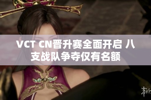 VCT CN晋升赛全面开启 八支战队争夺仅有名额