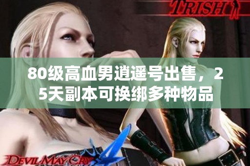 80级高血男逍遥号出售，25天副本可换绑多种物品