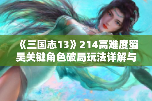 《三国志13》214高难度蜀吴关键角色破局玩法详解与攻略