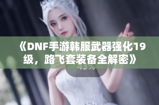 《DNF手游韩服武器强化19级，路飞套装备全解密》