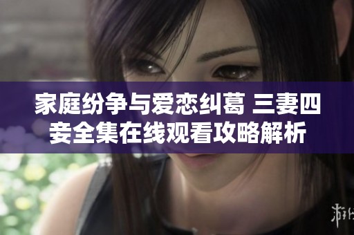 家庭纷争与爱恋纠葛 三妻四妾全集在线观看攻略解析