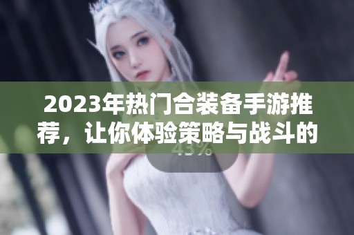 2023年热门合装备手游推荐，让你体验策略与战斗的完美结合