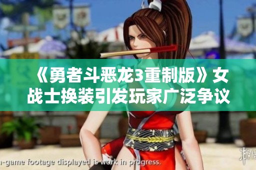 《勇者斗恶龙3重制版》女战士换装引发玩家广泛争议