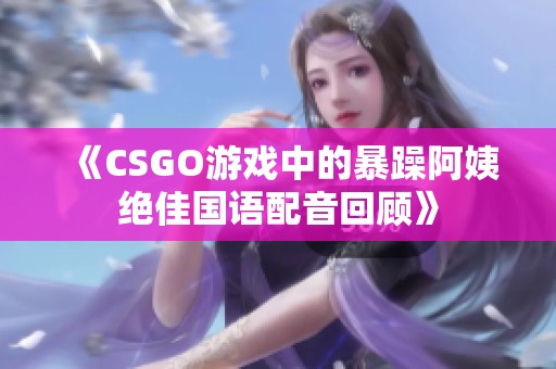 《CSGO游戏中的暴躁阿姨绝佳国语配音回顾》