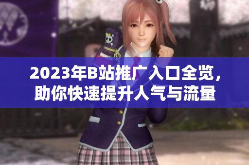 2023年B站推广入口全览，助你快速提升人气与流量