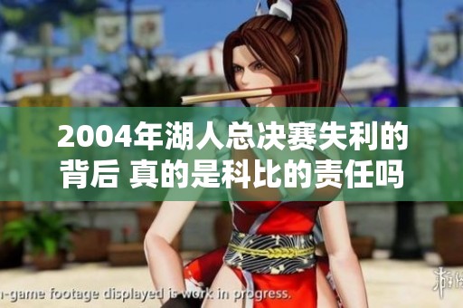 2004年湖人总决赛失利的背后 真的是科比的责任吗
