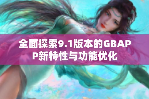 全面探索9.1版本的GBAPP新特性与功能优化